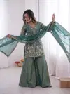 Jf 043 Pure Fendy Silk With Heavy Embroidery Work Readymade Suits Wholesale Online